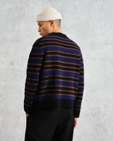 wax london men's Scafell - Black Pointelle Stitch Jumper