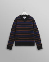 wax london men's Scafell - Black Pointelle Stitch Jumper
