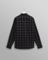 wax london men's Shelly - Black Check Babycord Shirt