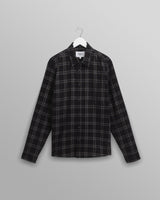 wax london men's Shelly - Black Check Babycord Shirt