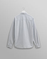 wax london men's Shelly - Blue Brushed Oxford Stripe Shirt