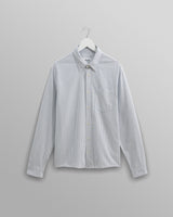 wax london men's Shelly - Blue Brushed Oxford Stripe Shirt
