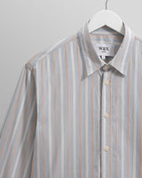 wax london men's Shelly - Light Blue Dobby Stripe Cotton Shirt