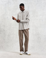 wax london men's Shelly - Natural Plain Flannel Shirt