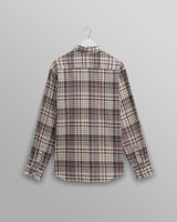wax london men's Shelly - Navy And Red Check Flannel Shirt