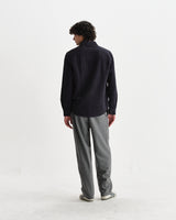 wax london men's Shelly - Navy Seersucker Corduroy Shirt