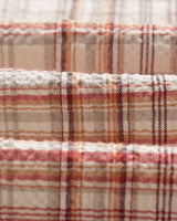 wax london men's Shelly - Rust And Multicolour Seersucker Flannel Shirt