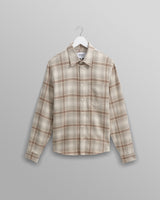wax london men's Shelly - Sage And Ecru Ombre Flannel Shirt