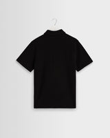 wax london men's Shore - Black Textured Short-Sleeve Polo Shirt