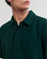 wax london men's Shore - Bottle Green Textured Short-Sleeve Polo Shirt