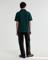 wax london men's Shore - Bottle Green Textured Short-Sleeve Polo Shirt