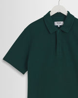 wax london men's Shore - Bottle Green Textured Short-Sleeve Polo Shirt