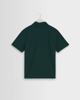 wax london men's Shore - Bottle Green Textured Short-Sleeve Polo Shirt