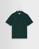wax london men's Shore - Bottle Green Textured Short-Sleeve Polo Shirt