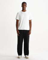wax london men's Sidford - Black Cotton Canvas Barrel Trousers