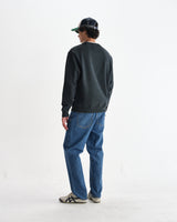 wax london men's Sidney - Washed Black Brushed Organic Cotton Sweatshirt