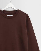 wax london men's Sidney - Washed Brown Loopback Cotton Sweatshirt