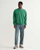 wax london men's Sidney - Washed Green Embroidered Brushed Cotton Sweatshirt