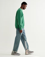 wax london men's Sidney - Washed Green Embroidered Brushed Cotton Sweatshirt