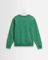 wax london men's Sidney - Washed Green Embroidered Brushed Cotton Sweatshirt