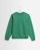 wax london men's Sidney - Washed Green Embroidered Brushed Cotton Sweatshirt