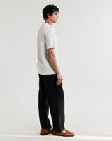 wax london men's Siena - Ecru Boucle Knitted Polo Shirt