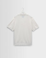 wax london men's Siena - Ecru Boucle Knitted Polo Shirt