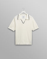 wax london men's Siena - Ecru Fine Gauge Cotton Polo