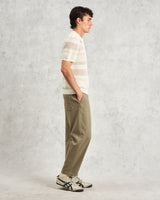 wax london men's Siena - Ecru Pointelle Knitted Polo