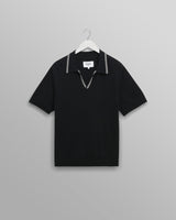 wax london men's Siena - Navy Fine Gauge Cotton Polo