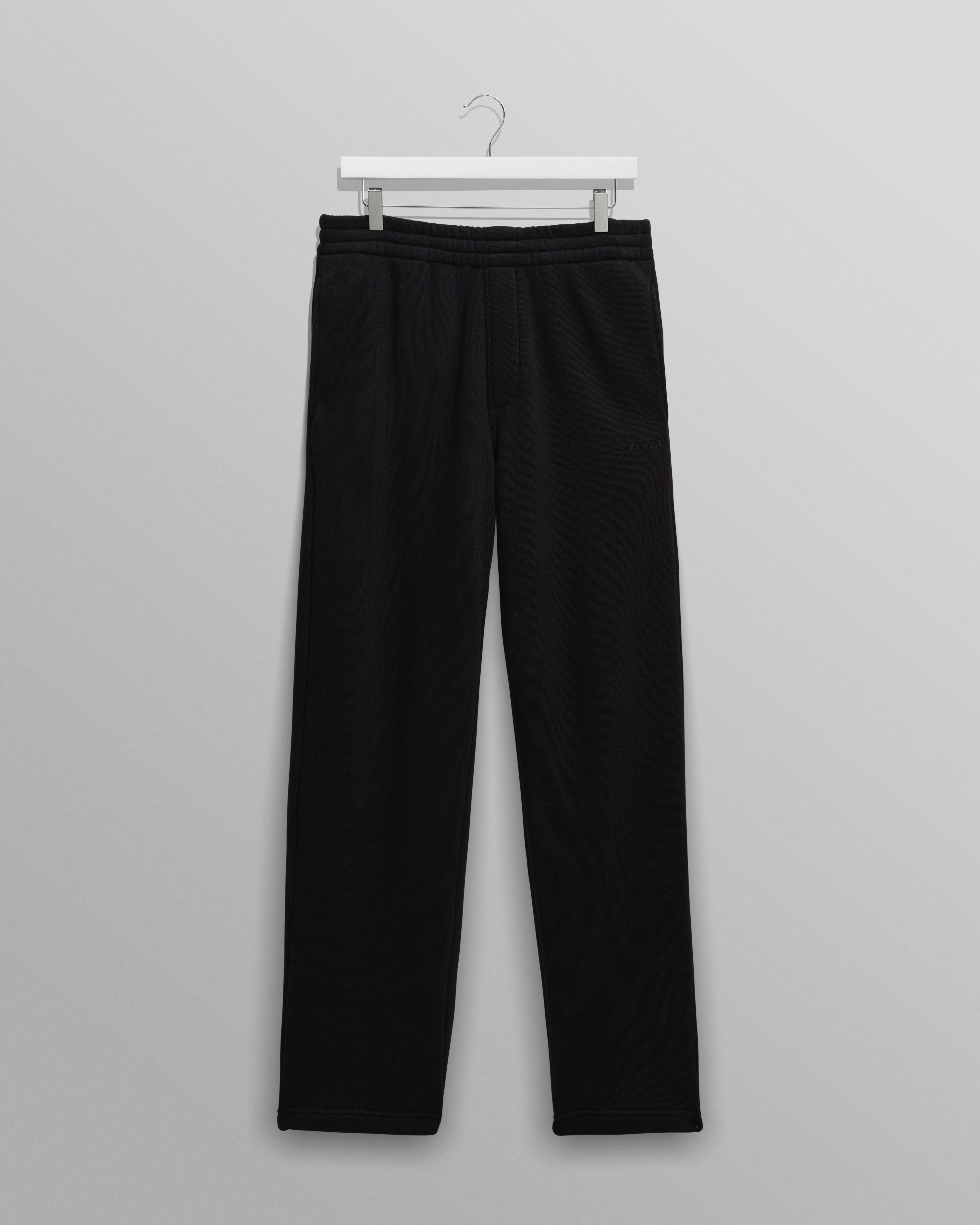 wax london men's Ska - Black Embroidered Logo Loopback Cotton Joggers