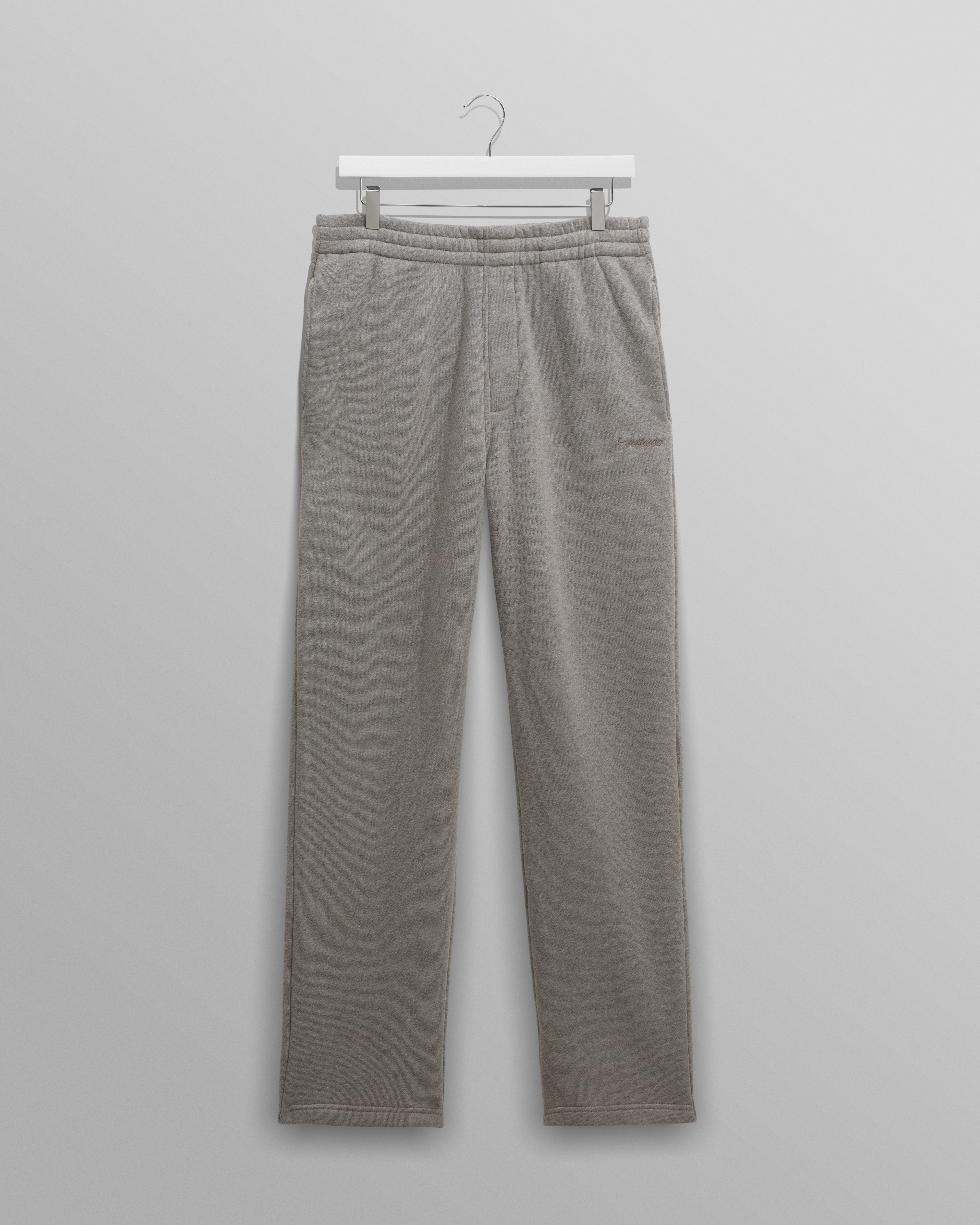 wax london men's Ska - Grey Embroidered Logo Loopback Cotton Joggers