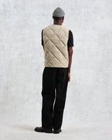 wax london men's Skye - Khaki Quilted Nylon Gilet