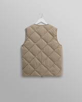 wax london men's Skye - Khaki Quilted Nylon Gilet