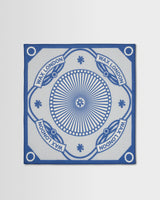 wax london men's Sloane - Ecru And Blue Wax Bandana Neck Scarf