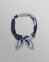 wax london men's Sloane - Navy And Ecru Scenic Neck Scarf