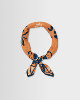 wax london men's Sloane - Orange And Navy Painted Flower Neck Scarf