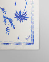 wax london men's Sloane - White And Blue Doodle Neck Scarf