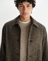 wax london men's Stan - Brown Fleck Tweed Car Coat