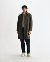 wax london men's Stan - Brown Fleck Tweed Car Coat