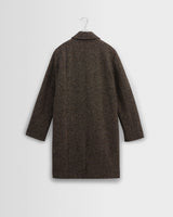 wax london men's Stan - Brown Fleck Tweed Car Coat