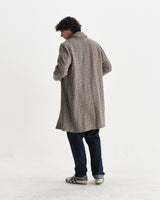 wax london men's Stan - Natural Houndstooth Check Italian Wool Car Coat