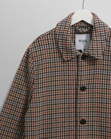 wax london men's Stan - Natural Houndstooth Check Wool Car Coat