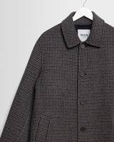 wax london men's Stan - Navy And Brown Double Face Car Coat