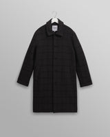 wax london men's Stan - Navy And Grey Puppytooth Check Wool Car Coat
