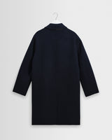 wax london men's Stan - Navy Double Face Car Coat