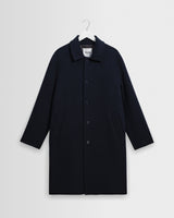 wax london men's Stan - Navy Double Face Car Coat