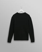 wax london men's Stanley - Black Rib-Knit Wool Jumper