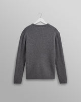 wax london men's Stanley - Grey Rib-Knit Wool Jumper