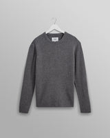 wax london men's Stanley - Grey Rib-Knit Wool Jumper